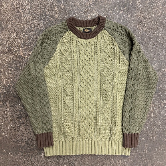 L.L. Bean Other - L.L. Bean Signature Cotton Fisherman Cable Knit Sweater Mens XL Green brown $130